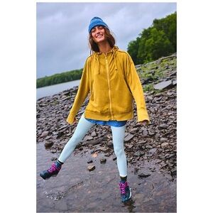 Free People FP Movement Only One Hoodie Jacket Top (olive green)